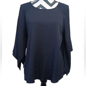 Shaina Mote Sz 4 Black Cocktail Evening Flutter Sleeve Blouse